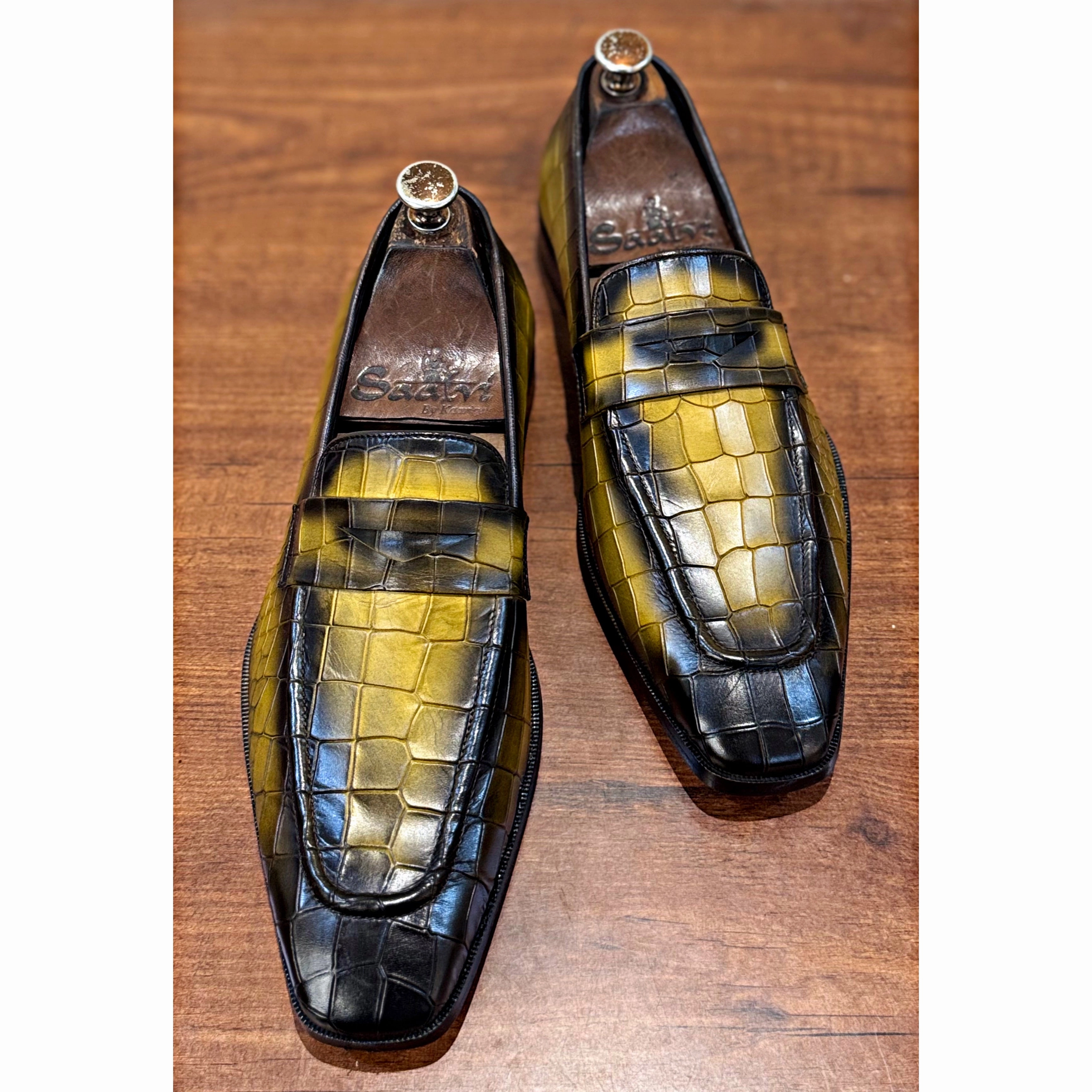 Target Loafers Penny Loafers Yellow Hand Patina