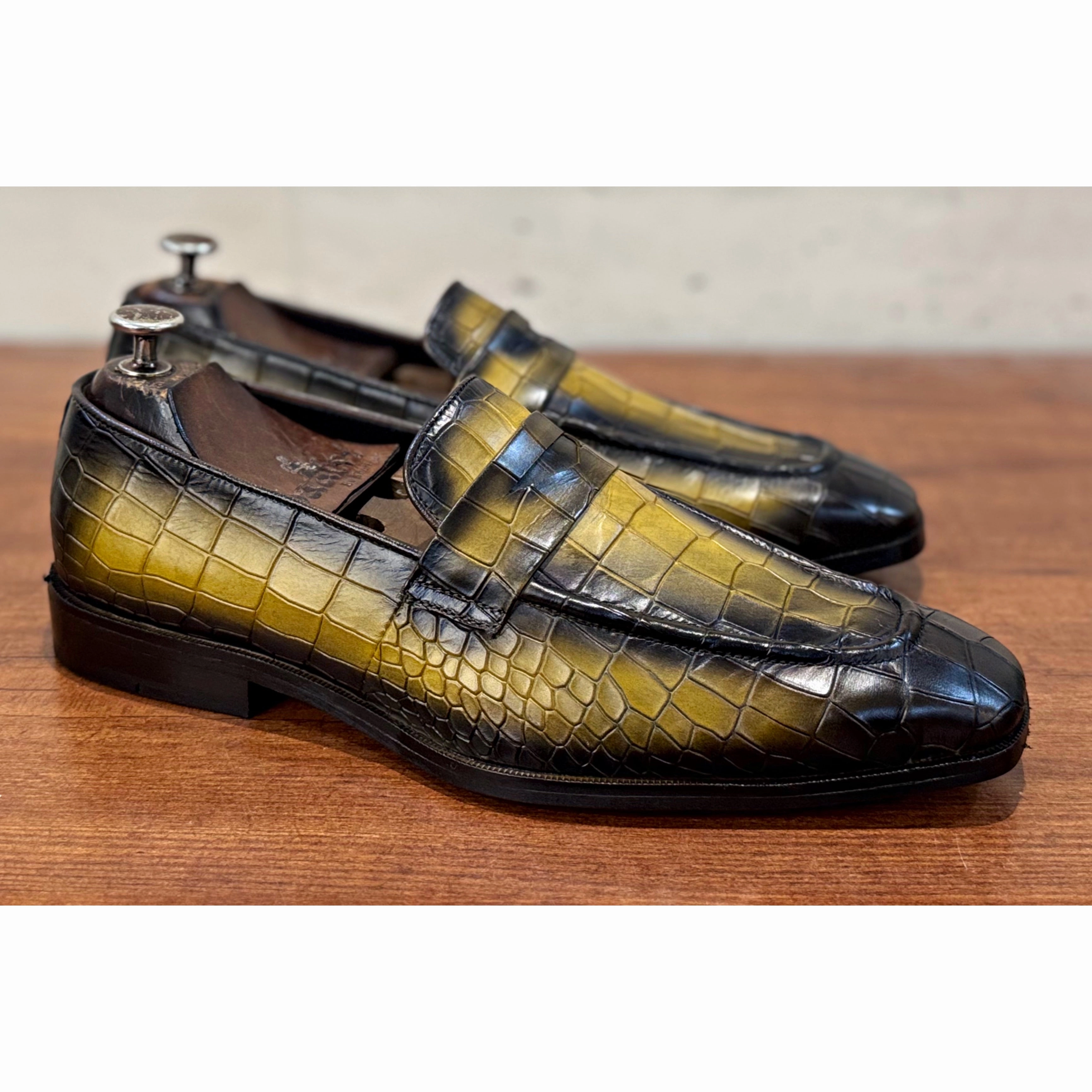 Penny Loafers Yellow Hand Patina Twisted X Loafers