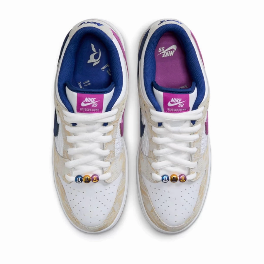 Nike SB Dunk Low Rayssa Leal Pure Platinum Deep Royal Blue Vivid Purple White Gum Yellow Asics Wrestling Shoes Prime Attack