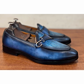 Loafers Flower Belgian Loafers Blue Moritz