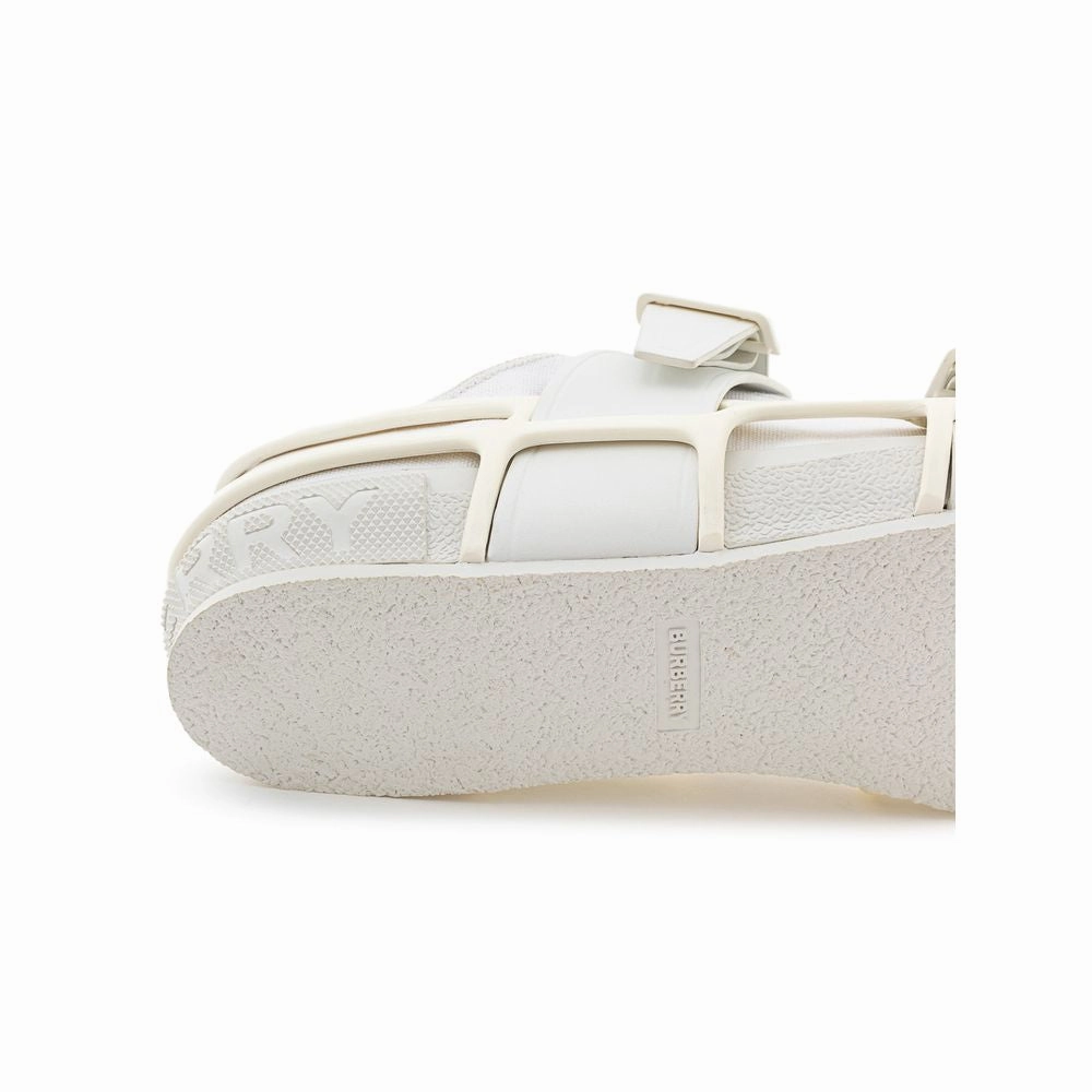 Burberry White Cotton Athletic Sneakers Good Running Shoes For Flat Footed People