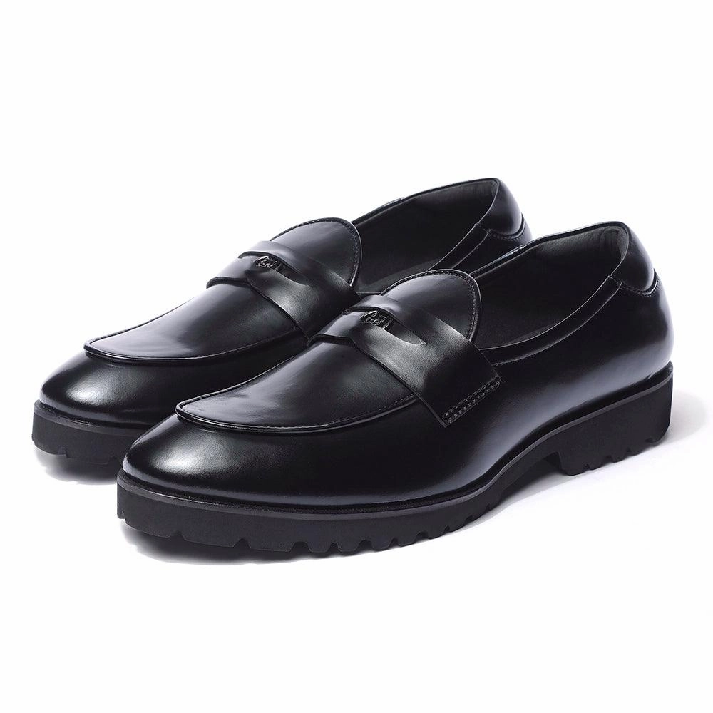 Elbono Featherlite - Black Penny Loafers Chunky Loafers With Tights