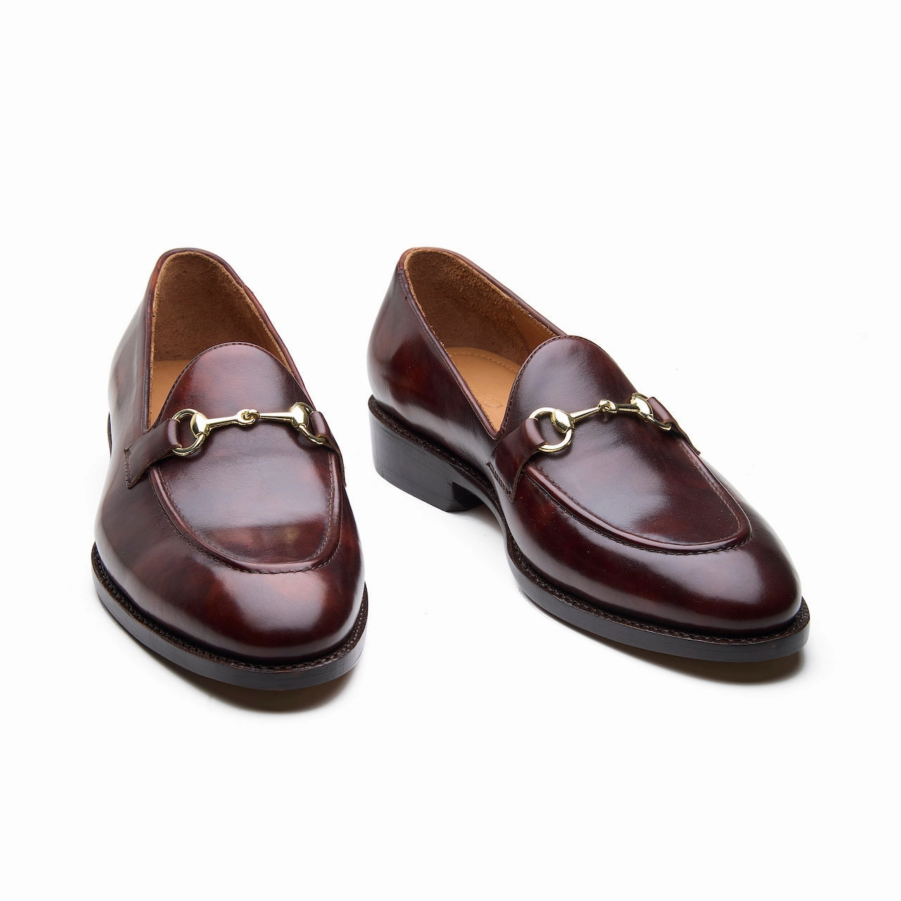 Casper, Horsebit Loafer - Chestnut Museum Calf | Hand Welted Classics Collection Ladies Backless Loafers