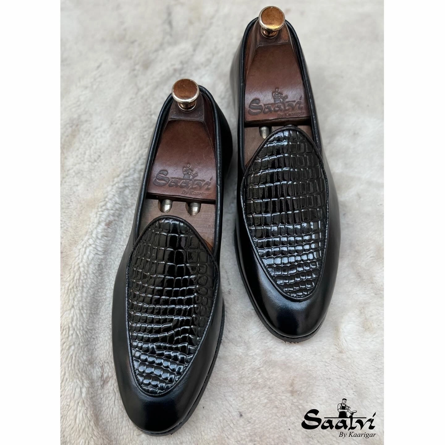 Homecoming Loafers Belgian Loafers Black Croco