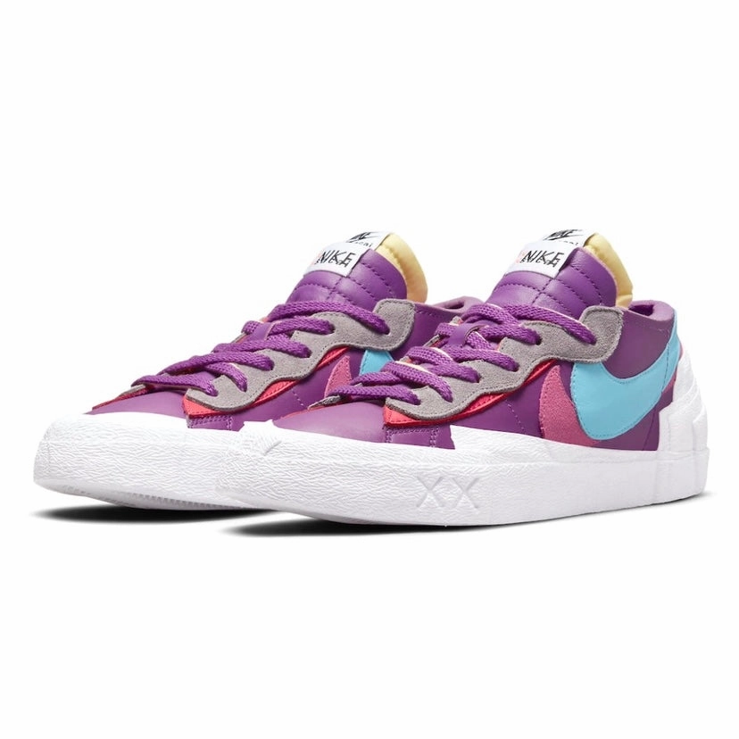 KAWS x Nike x Sacai Blazer Low Purple Dusk Lagoon Pulse White Asics Gel Blade 7 Badminton Shoes