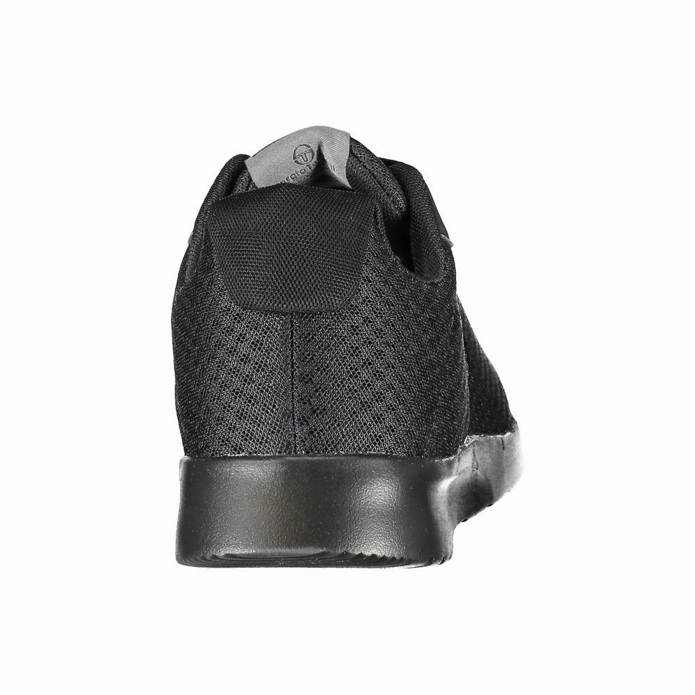 Sleek Black Sneakers with Embroidered Detail Wide Hiking Sneakers