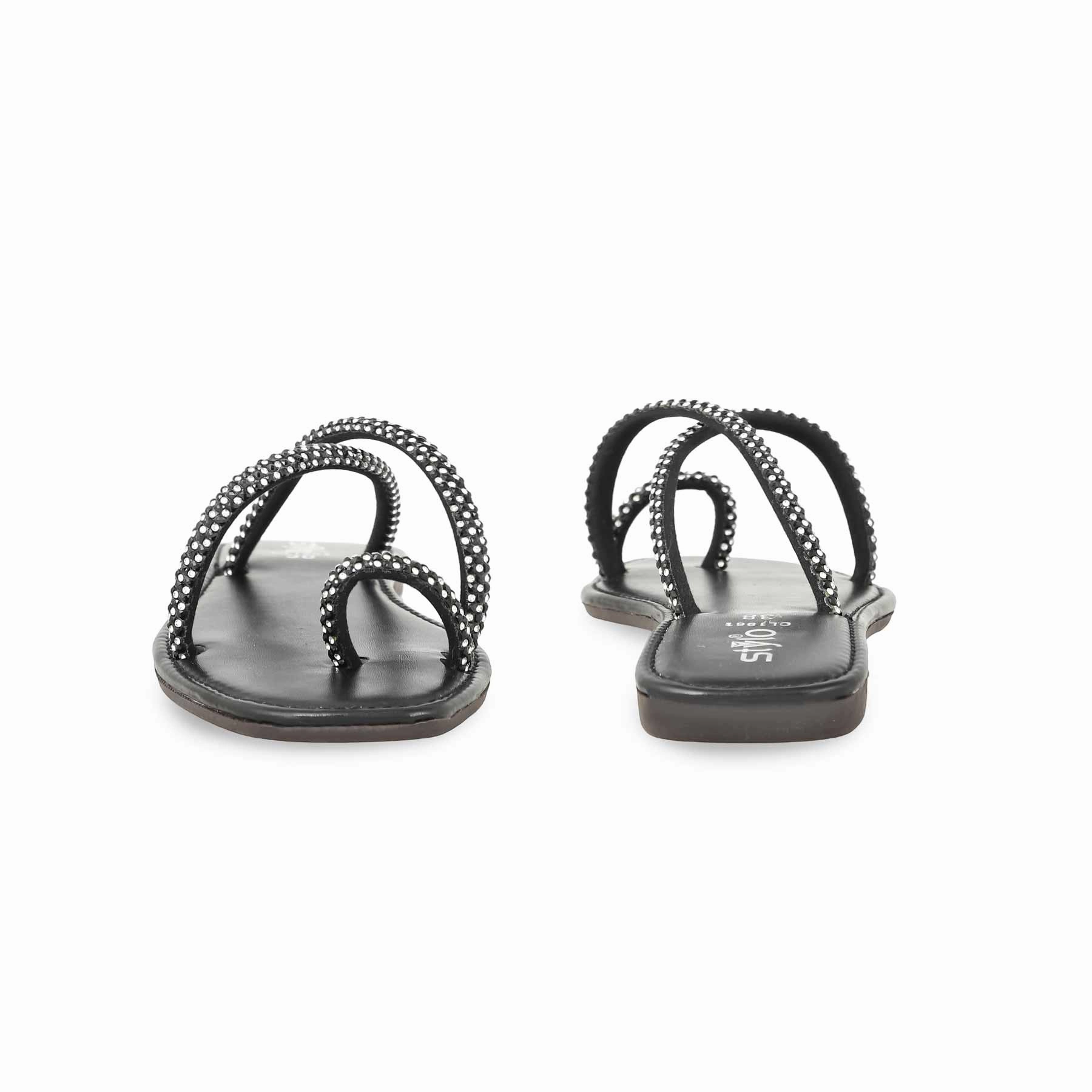 Business Casual With Boat Shoes Black Casual Chappal CL1961