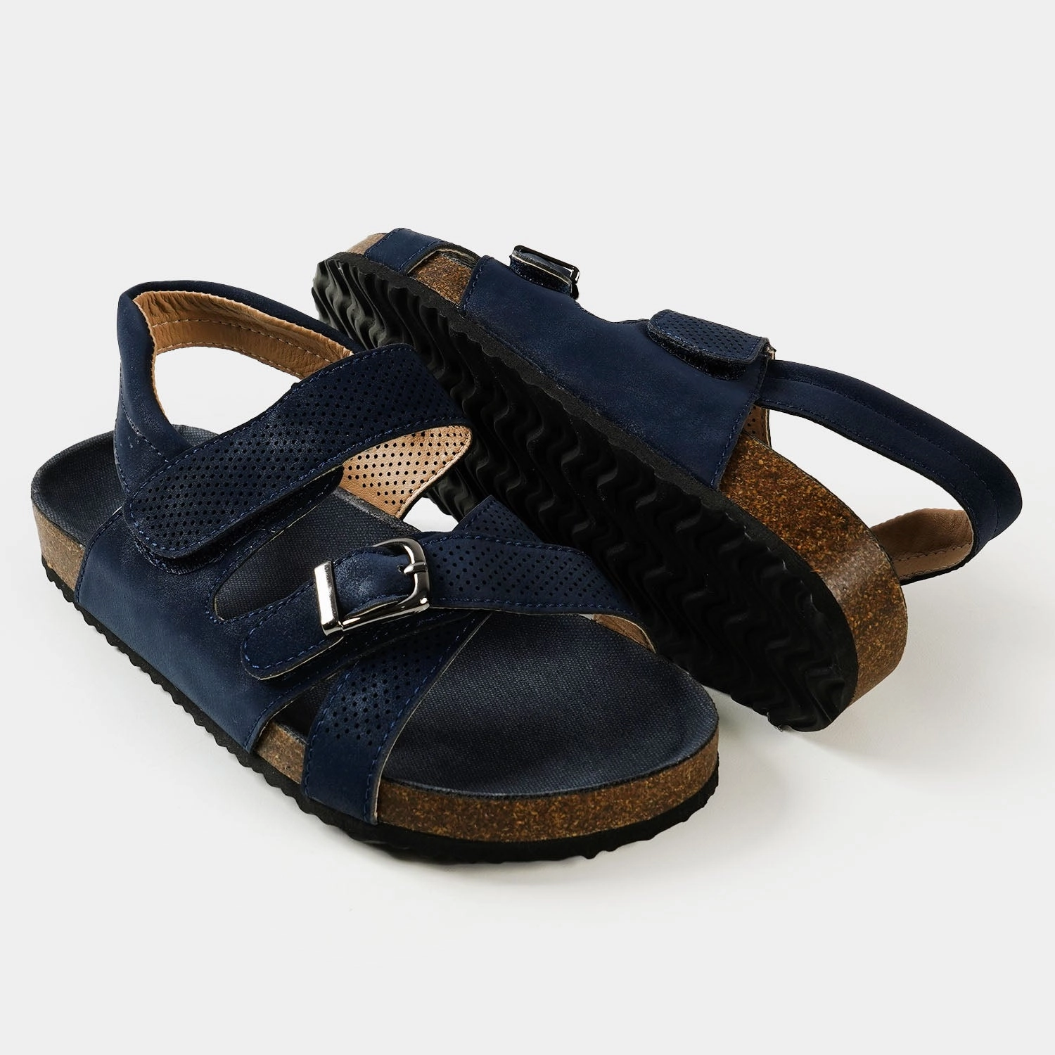 Boys Sandals 2022-183 - Navy Blue Print Sandals