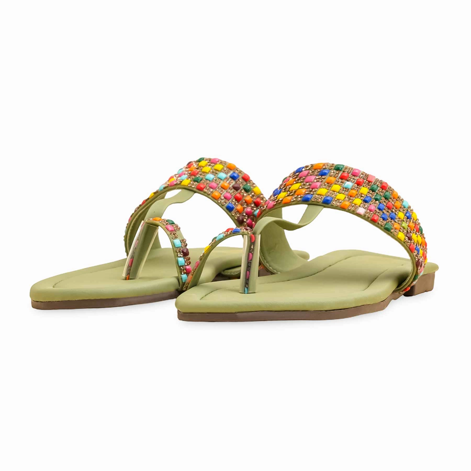 Fashion Sneaker Shoes Green Casual Chappal CL2105