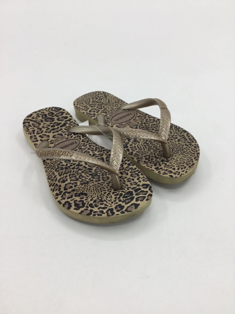 Havaiana Child Size 6 Toddler Gold Sandals/Flip Flops Burzum Flip Flops