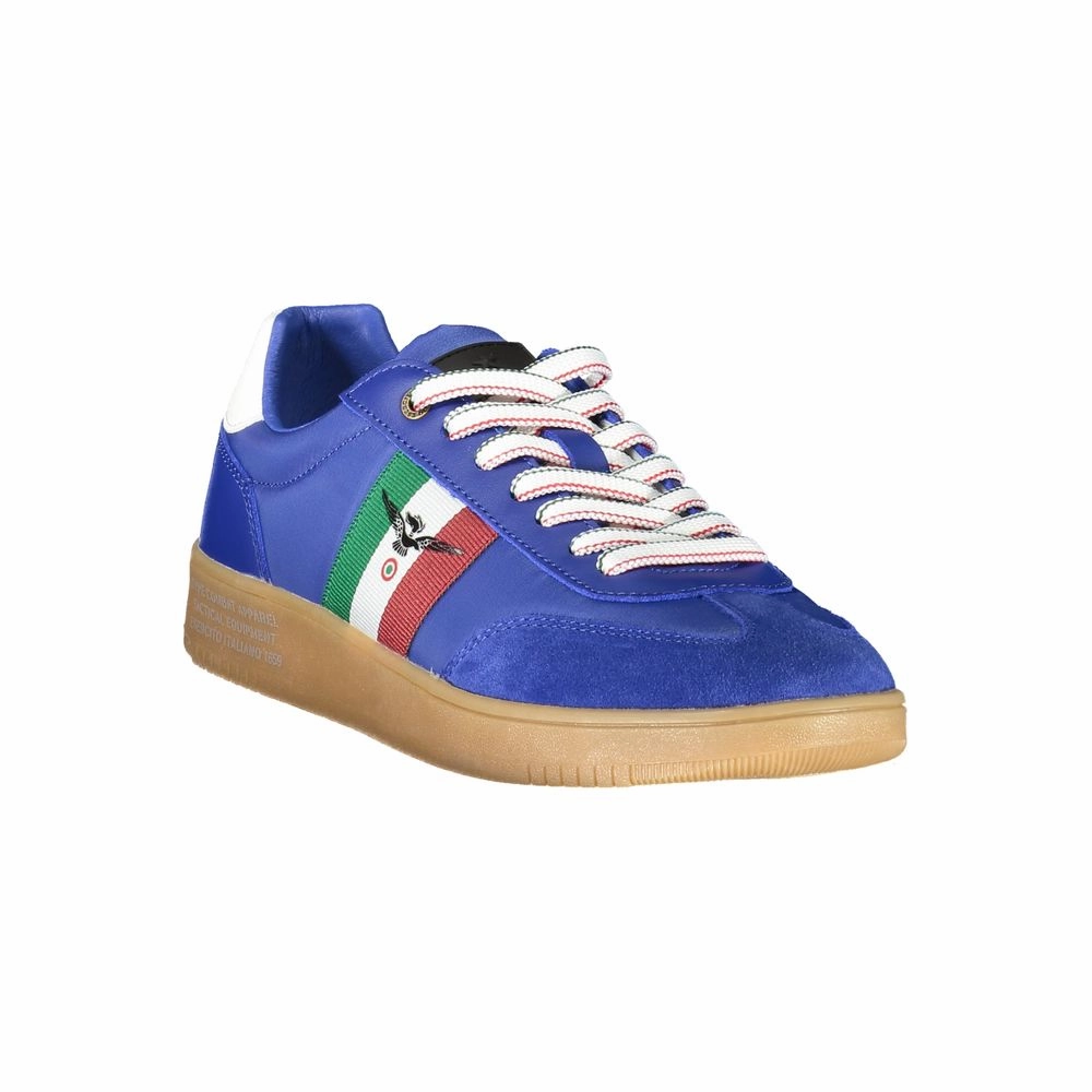 Esercito 1659 Blue Leather Men Sneaker Sneakers Running Shoes