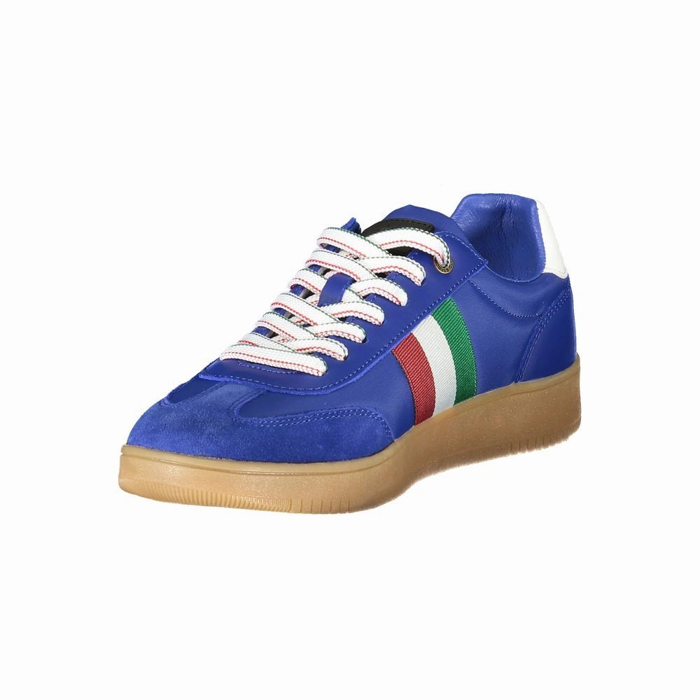 Esercito 1659 Blue Leather Men Sneaker White Designer Sneakers