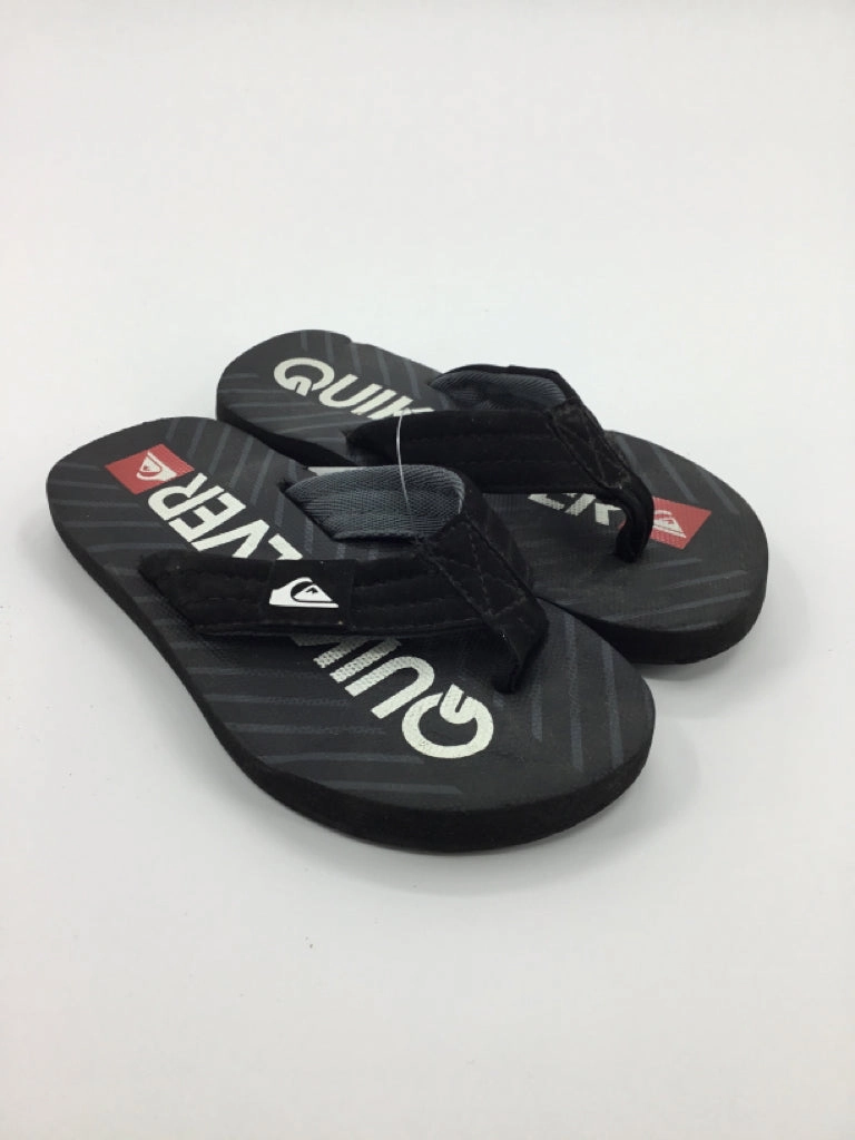 Leather Flip Flops Quiksilver Child Size 13 Black Sandals/Flip Flops