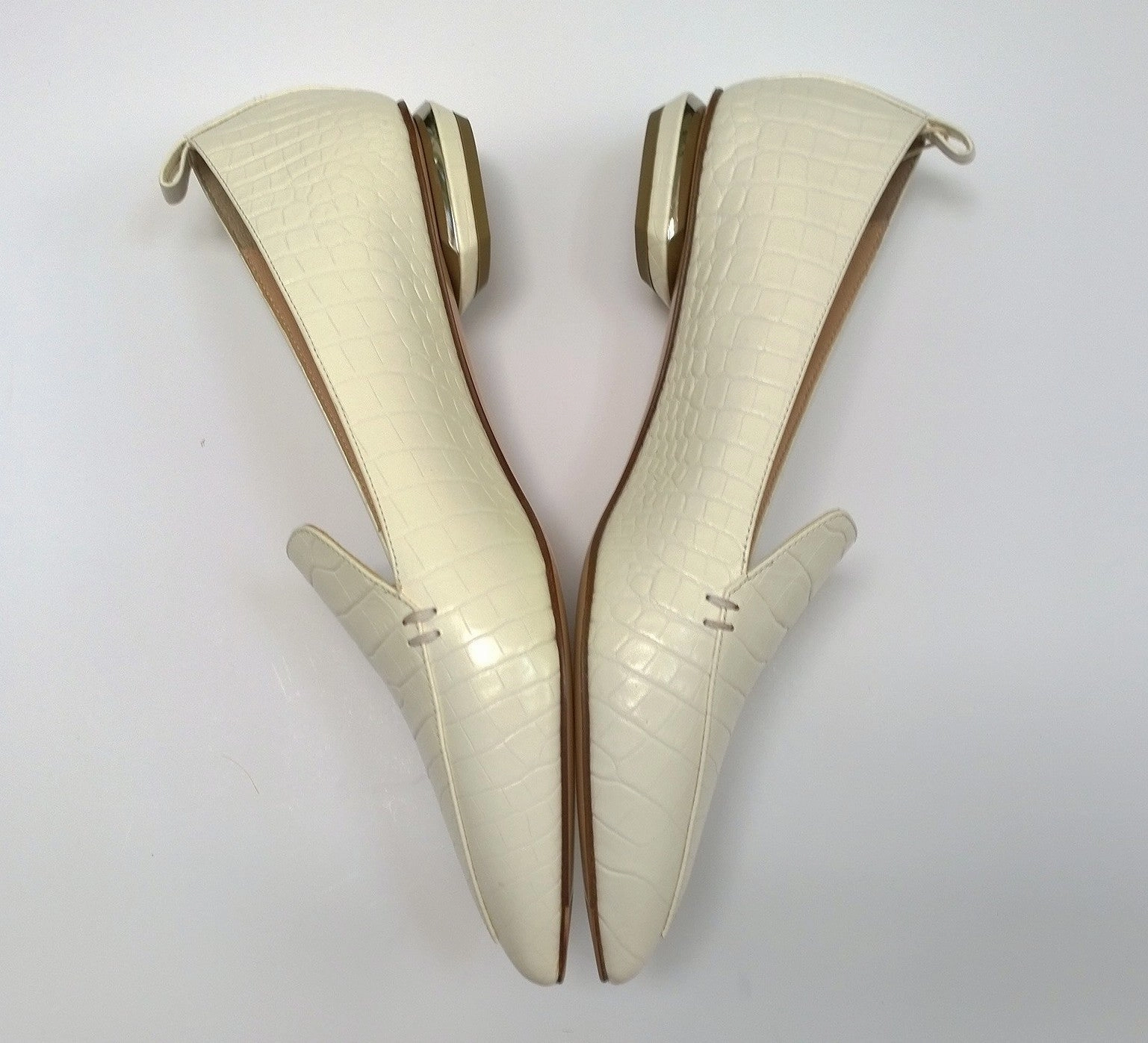 Lug Sole Penny Loafers Nicholas Kirkwood White Embossed Croc Leather Beya Loafers