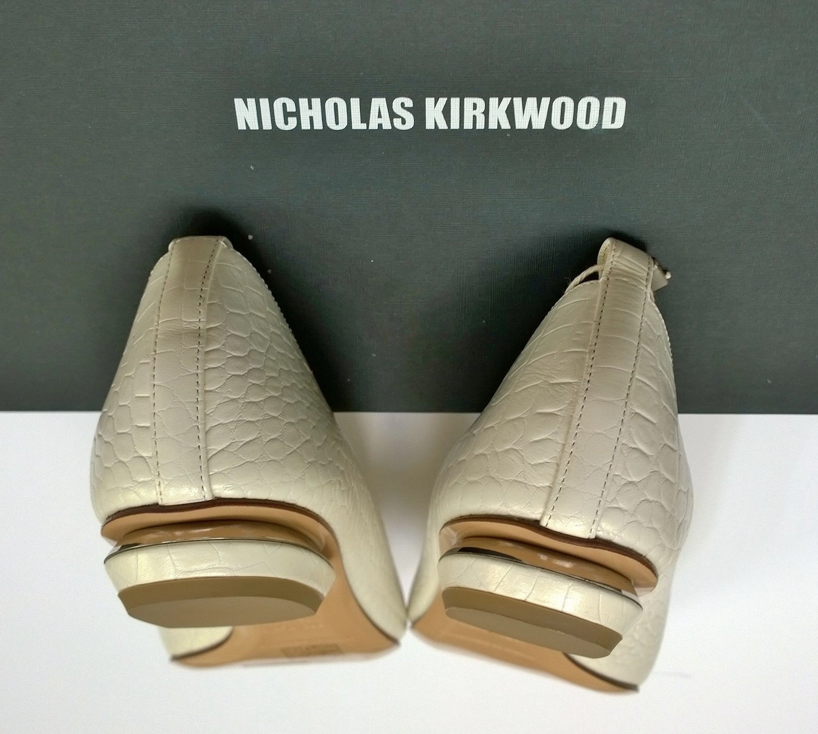 Nicholas Kirkwood White Embossed Croc Leather Beya Loafers Suits With Loafers