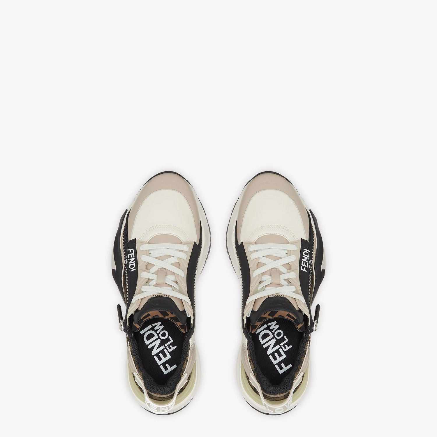 FENDI Multicolor Leather and Jacquard Flow Sneaker for Men Casual Dress Shoes Jcpenney