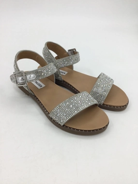 Flip Flops Arch Support Steve Madden Child Size 4 Youth Silver Sandals/Flip Flops