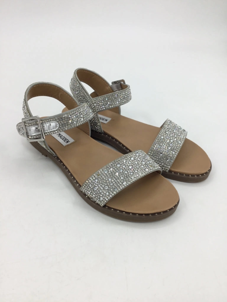 Steve Madden Child Size 4 Youth Silver Sandals/Flip Flops Flop Flip Flops