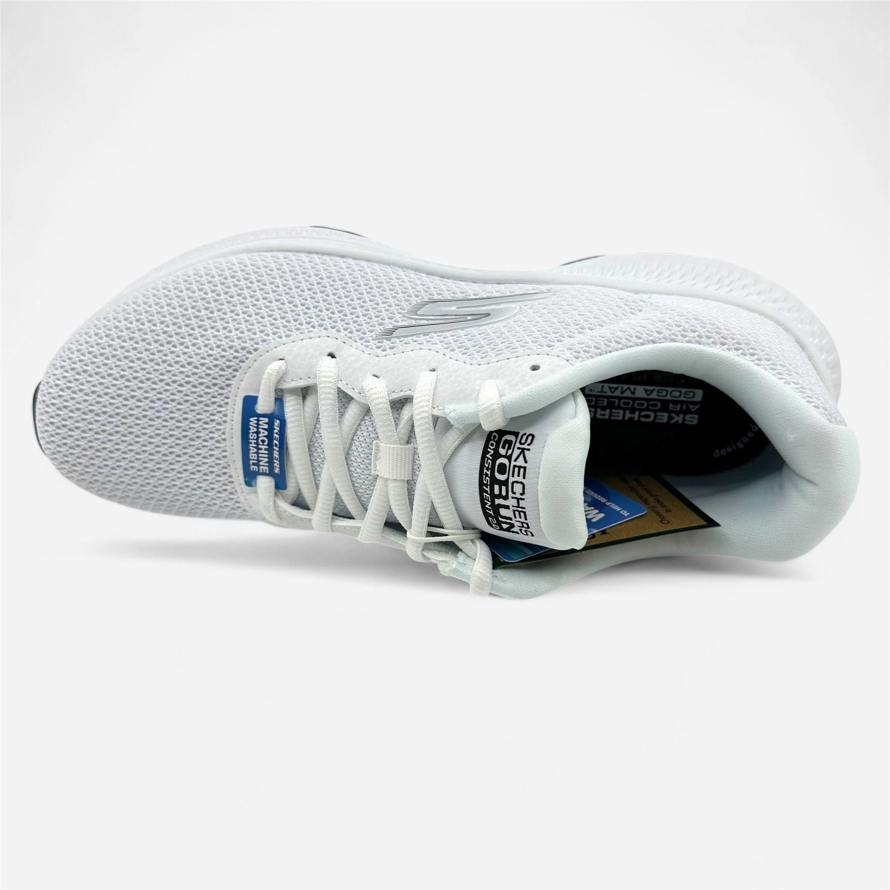 Skechers Go Run Consistent 2.0 Engaged White Black Womens Athletic Sneaker Good Running Training Shoes