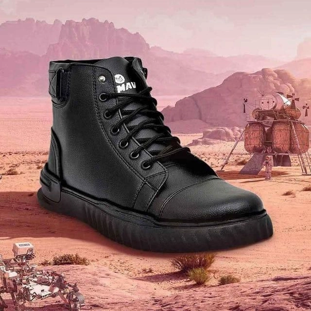 Casual Shoes Names Men's Korean Style High Top Casual Shoes For Men (Black)