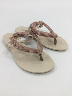 Mini Melissa Child Size 5 Youth Cream Sandals/Flip Flops Flip Flop Summer