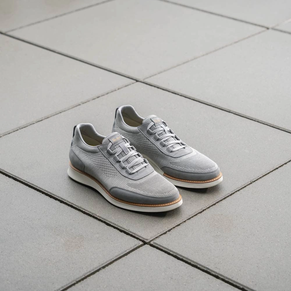 Ballerina Casual Shoes Florsheim Launch Gray Knit Elastic Lace Moc Toe Slip On Men's Shoes