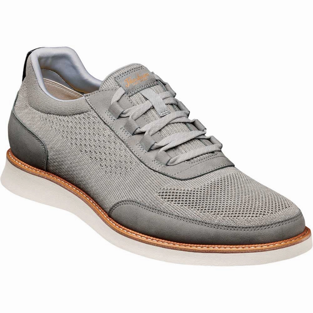 Florsheim Launch Gray Knit Elastic Lace Moc Toe Slip On Men's Shoes Sale Casual Shoes