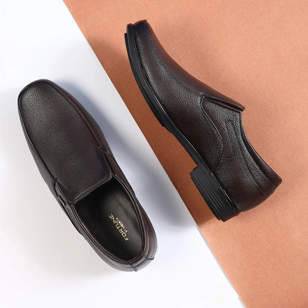 Fortune Brown Formal Non Lacing Moccasin For Men H202-02 By Liberty Emergency Shoes Flats