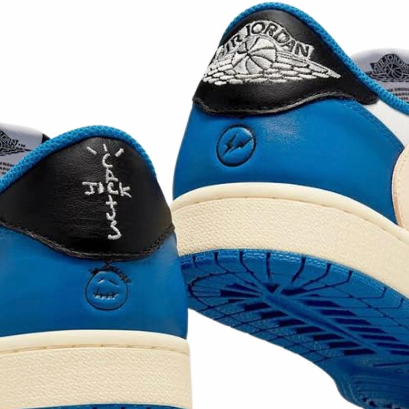 Fragment x Travis Scott x Air Jordan 1 Low White Black Royal Sail Og Asics Exeo Wrestling Shoes