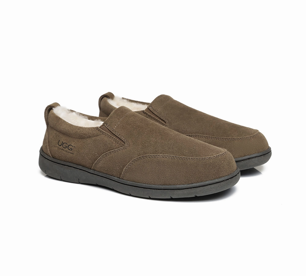 Good Support Slippers AUSTRALIAN SHEPHERD UGG Slippers Men Sheepskin Wool Ankle Dino