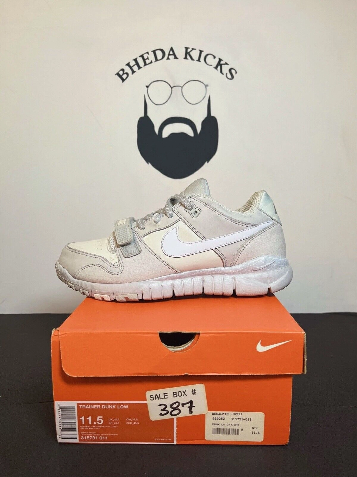 Asics Metarun Shoes Nike Trainer Dunk Low Neutral Grey 315731-011 Preowned OG Rare Vintage Size 11.5