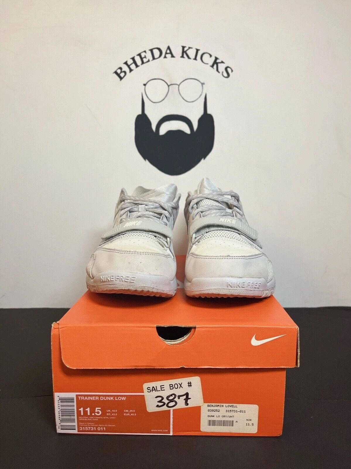 Nike Trainer Dunk Low Neutral Grey 315731-011 Preowned OG Rare Vintage Size 11.5 Carbon Plated Asics