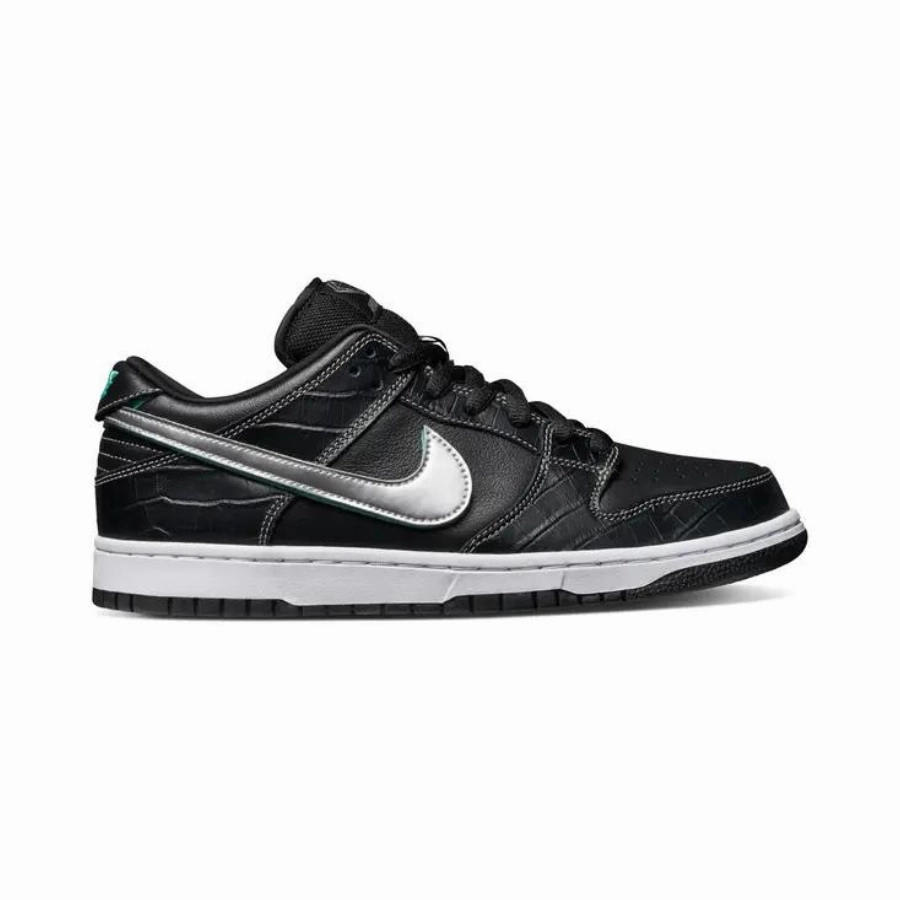 Nike SB Dunk Low Diamond Supply Co. Black Diamond Black Chrome Tropical Twist Shoe Brand Asics