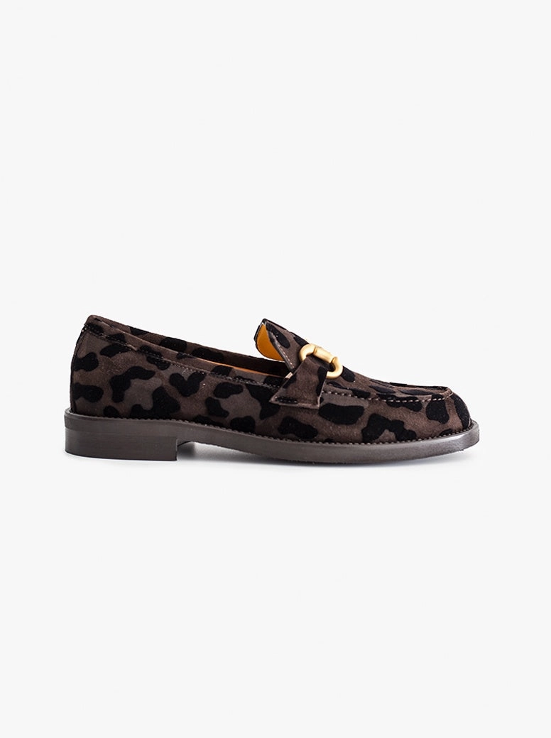 Boat Loafers Frida chocolate leopard