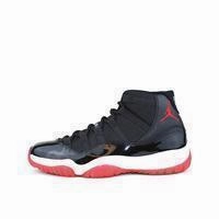 Men's Jordan 11 Retro Basketball Shoes - Black Red Asics Flat Foot Shoes