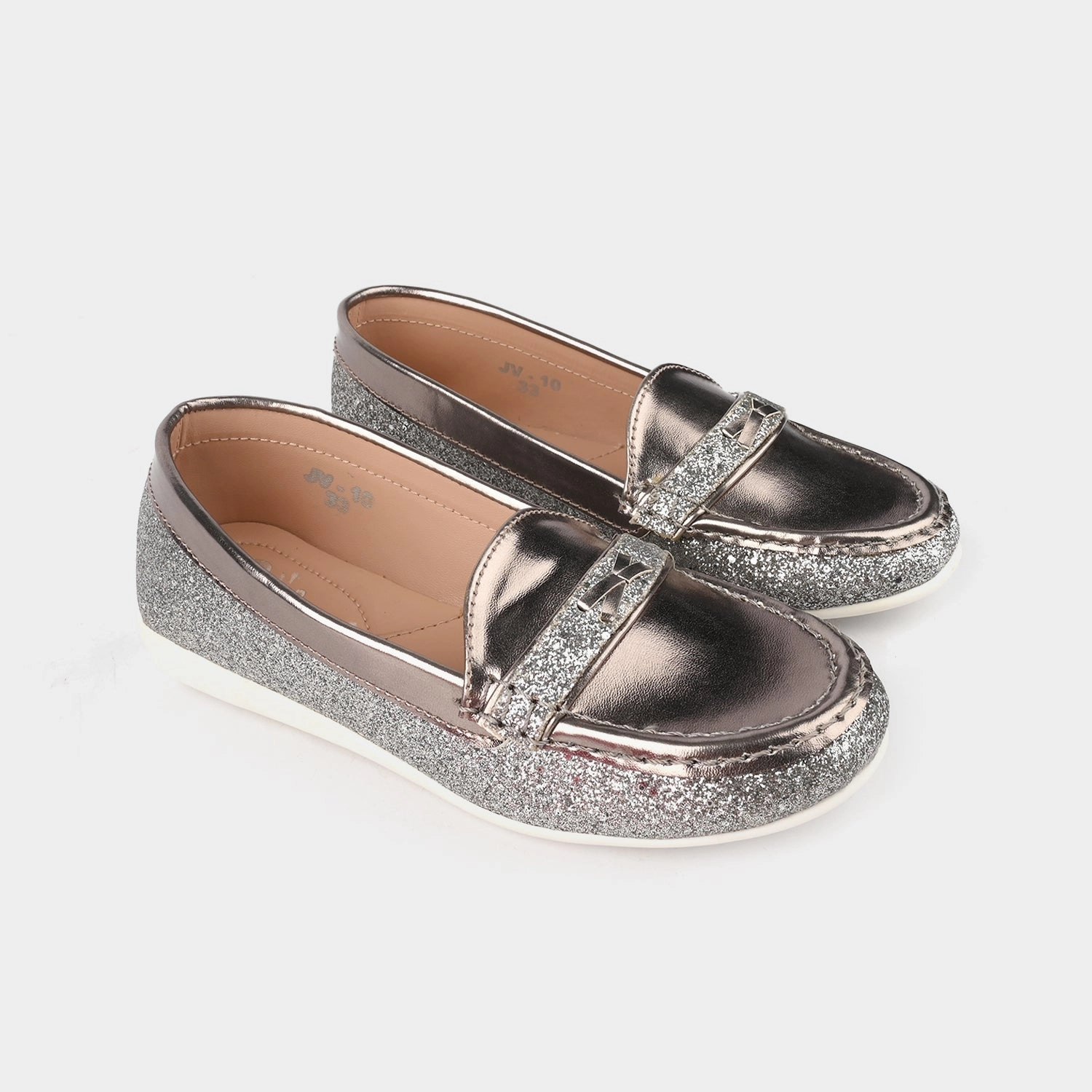 Girls Loafer JV-10-GREY Loafers In Spanish