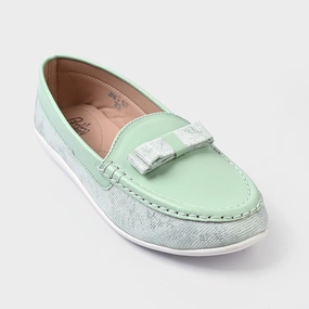 Vegan Penny Loafers Girls Loafer JV-12-Sea.Green