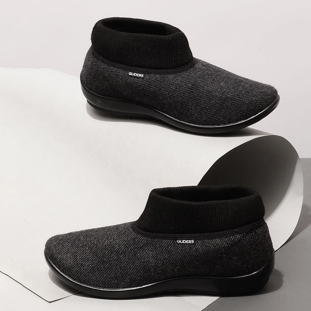 Kd Casual Shoes Gliders Black Casual Ballerina Shoes For Women FB-007 By Liberty