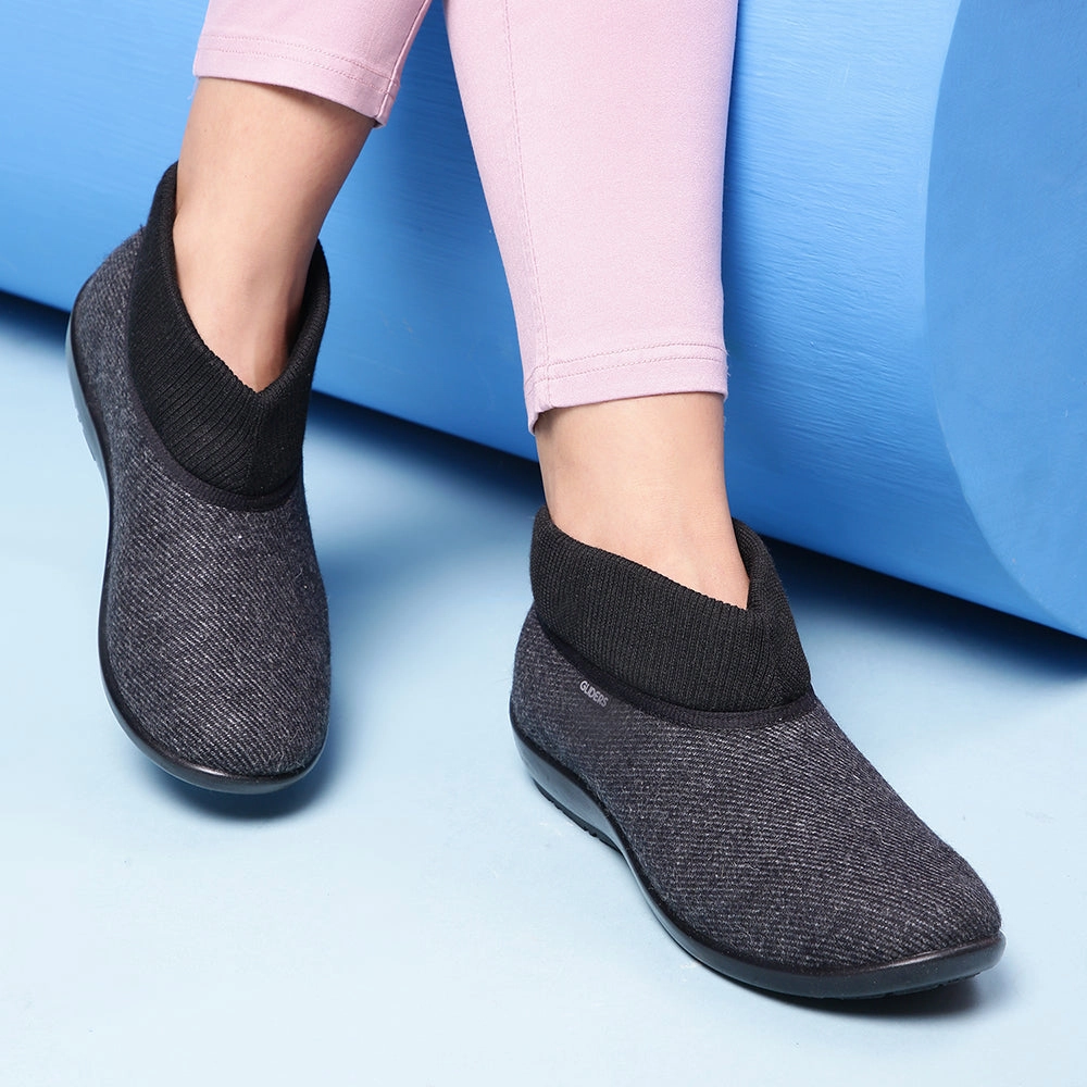 Casual Italian Shoes Gliders Black Casual Ballerina Shoes For Women FB-007 By Liberty