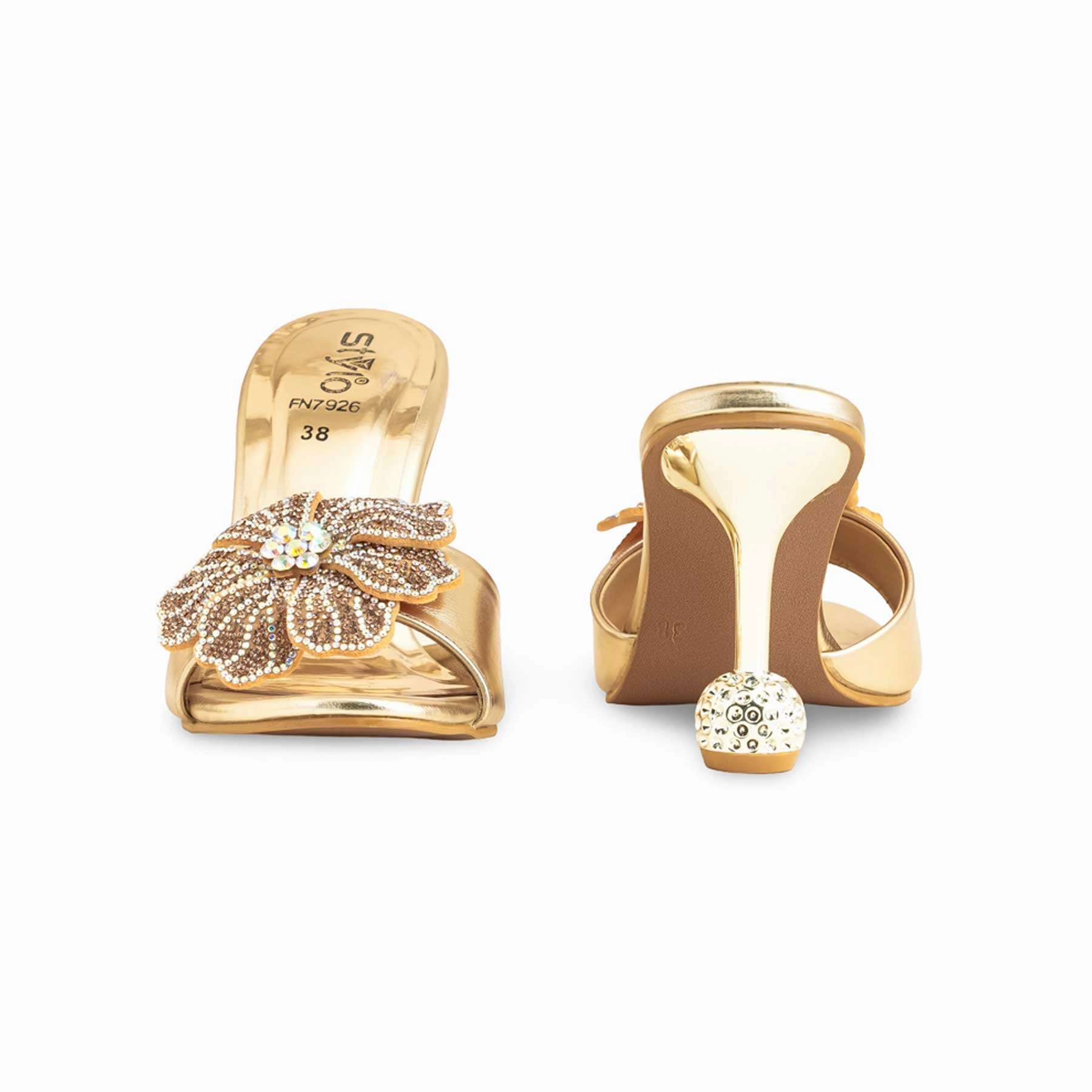 Durable Slippers Golden Fancy Bridal Slipper FN7926