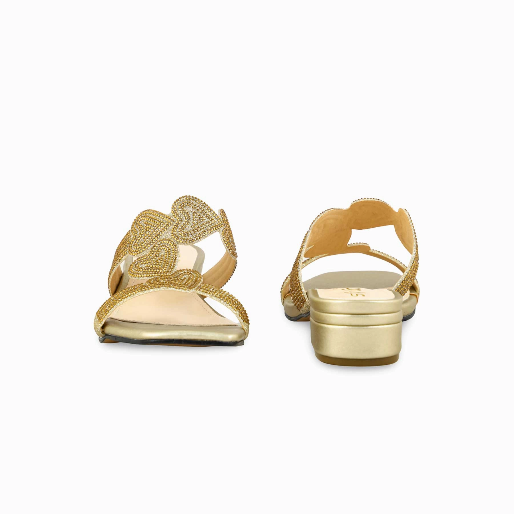 Golden Fancy Slipper For Ladies FN7889 Designer Inspired Slippers