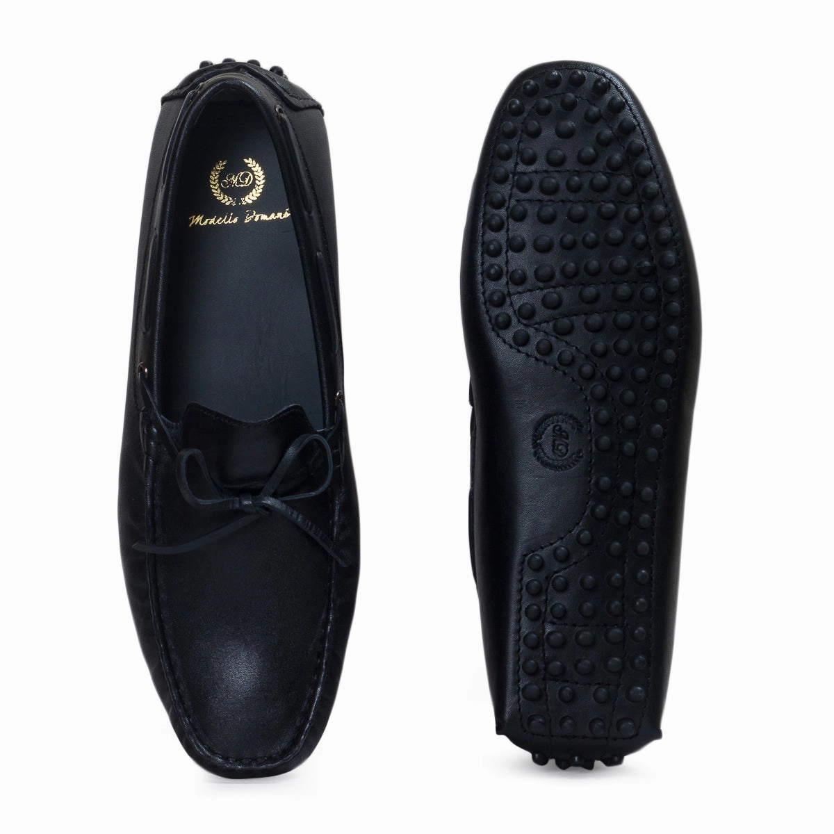 Dillards Loafers Gommino Leather Bow Loafers (Black)