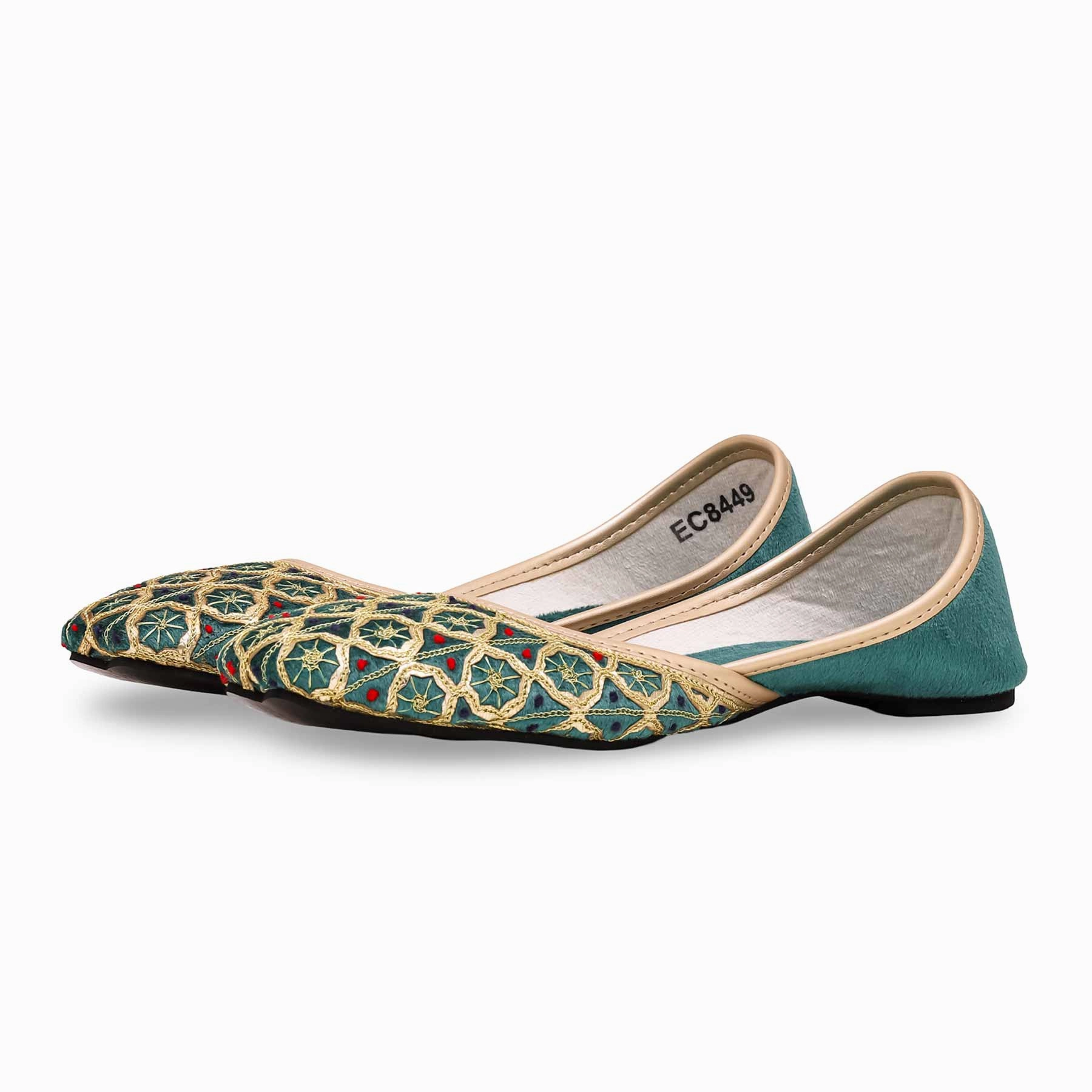 Green Fancy Khusa EC8449 Flat Feet And High Heel Shoes