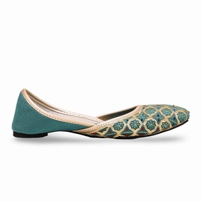 Green Fancy Khusa EC8449 Upcycle Shoes Flats