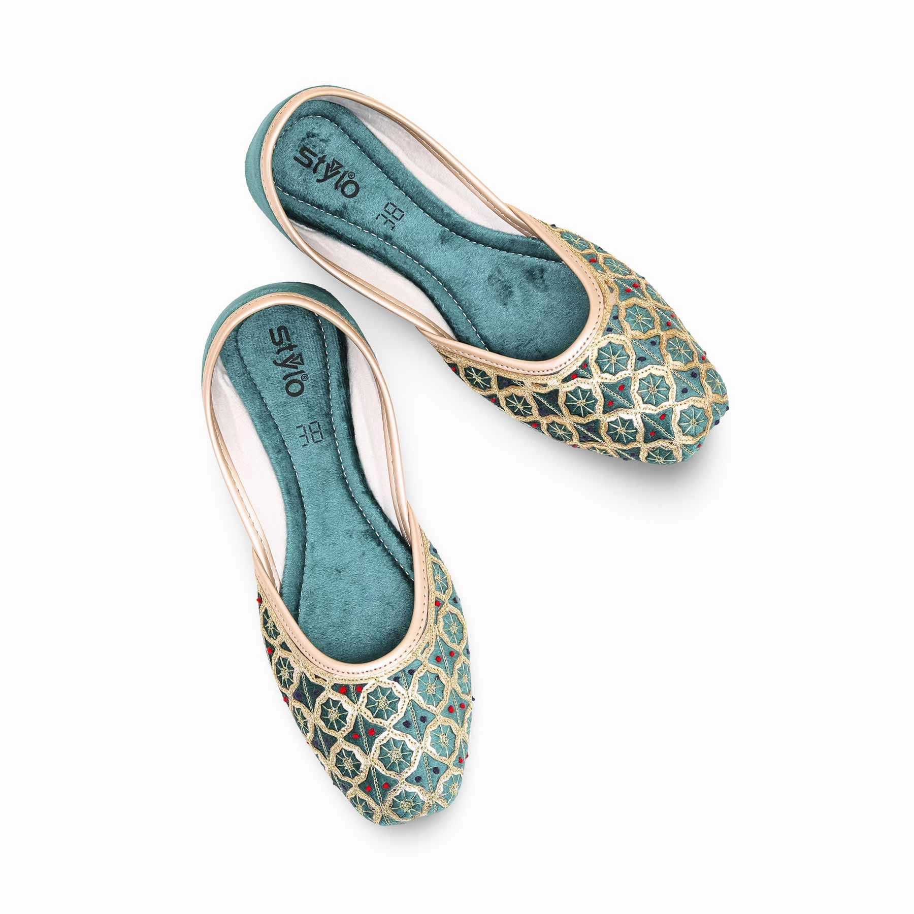 Wedding Ballet Shoes Green Fancy Khusa EC8449