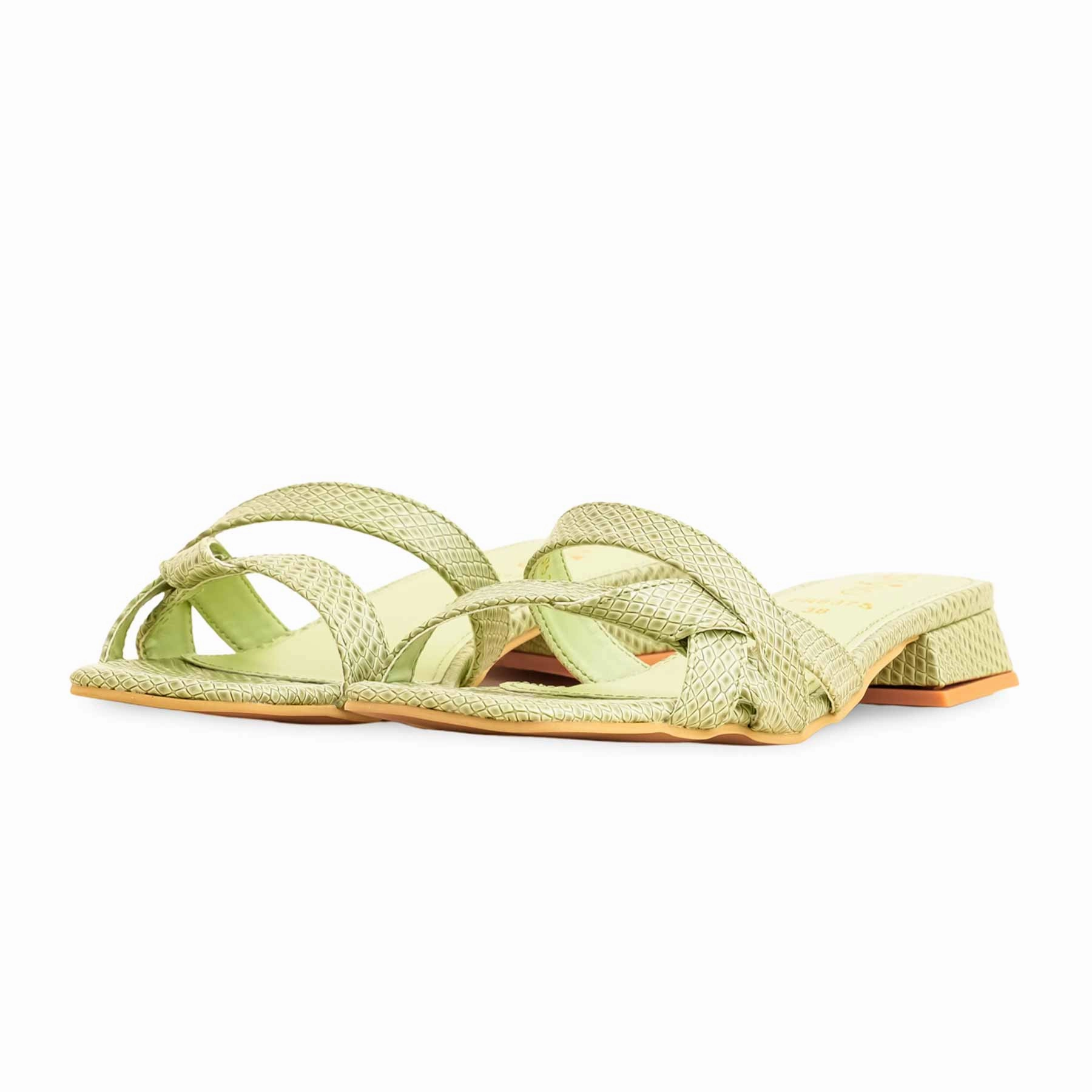 Ballerina Slippers Nail Polish Green Formal Slipper For Ladies FR8375