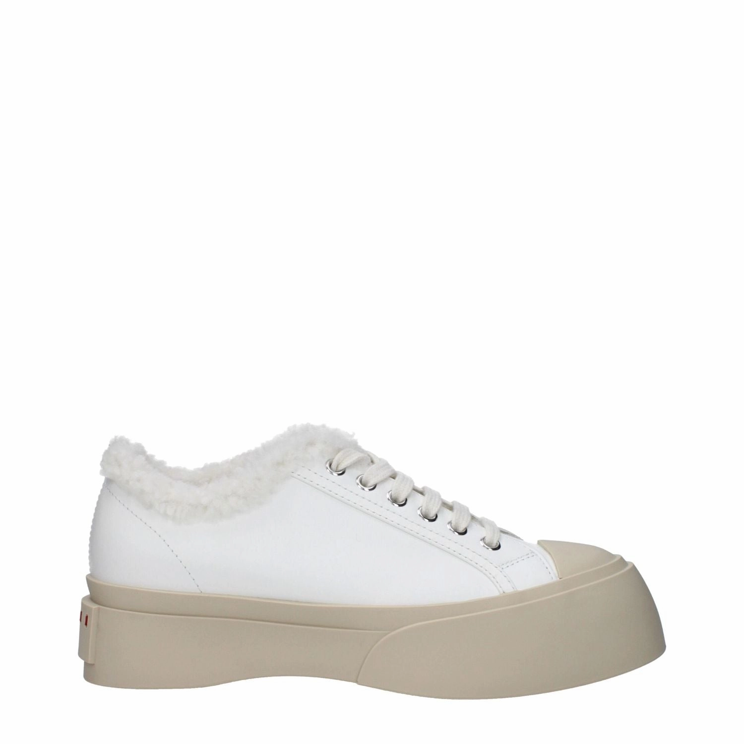 Marni White Leather Low Top Sneakers Stretch Laces For Sneakers
