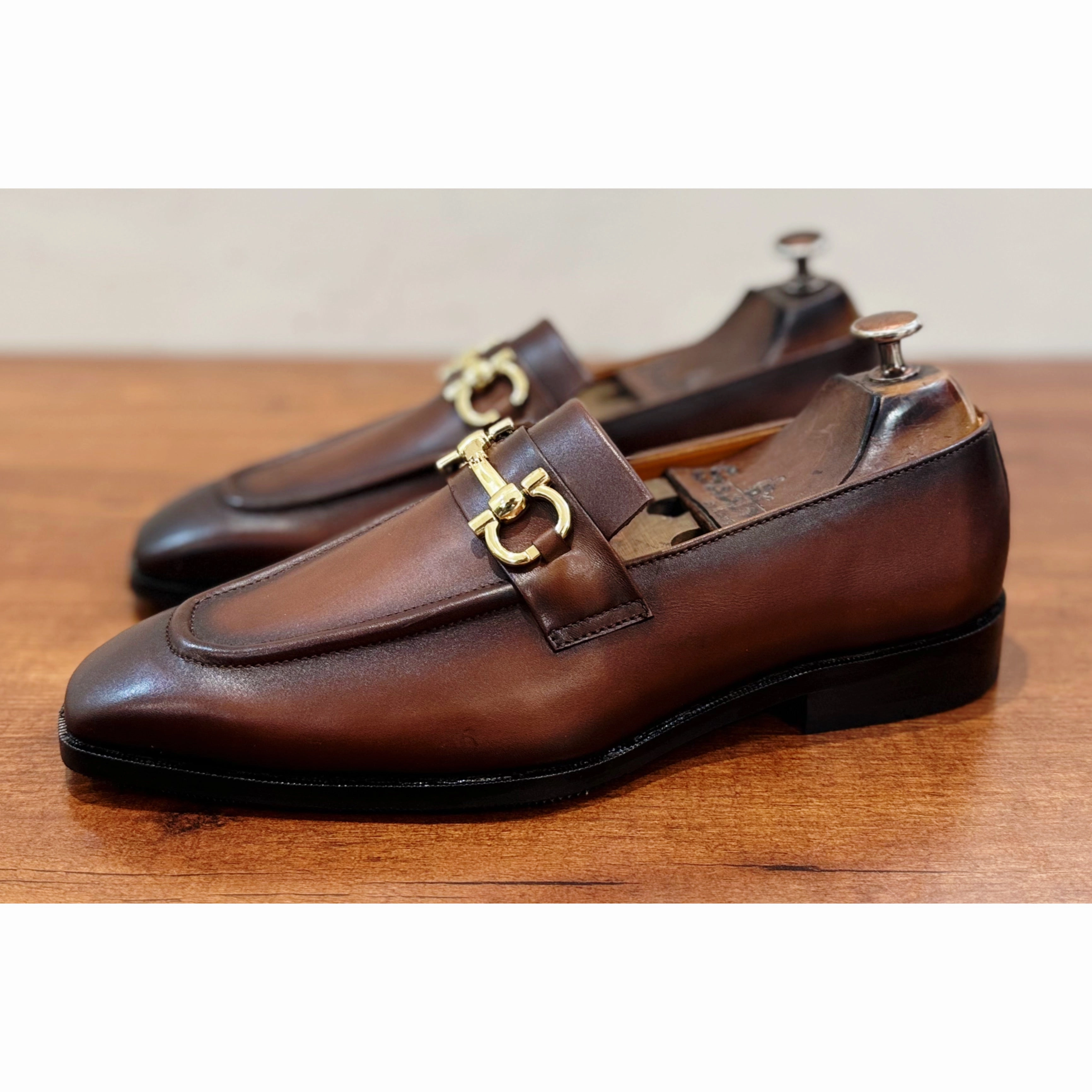 Eckhaus Latta Loafers Hand Patina Loafers Cognac