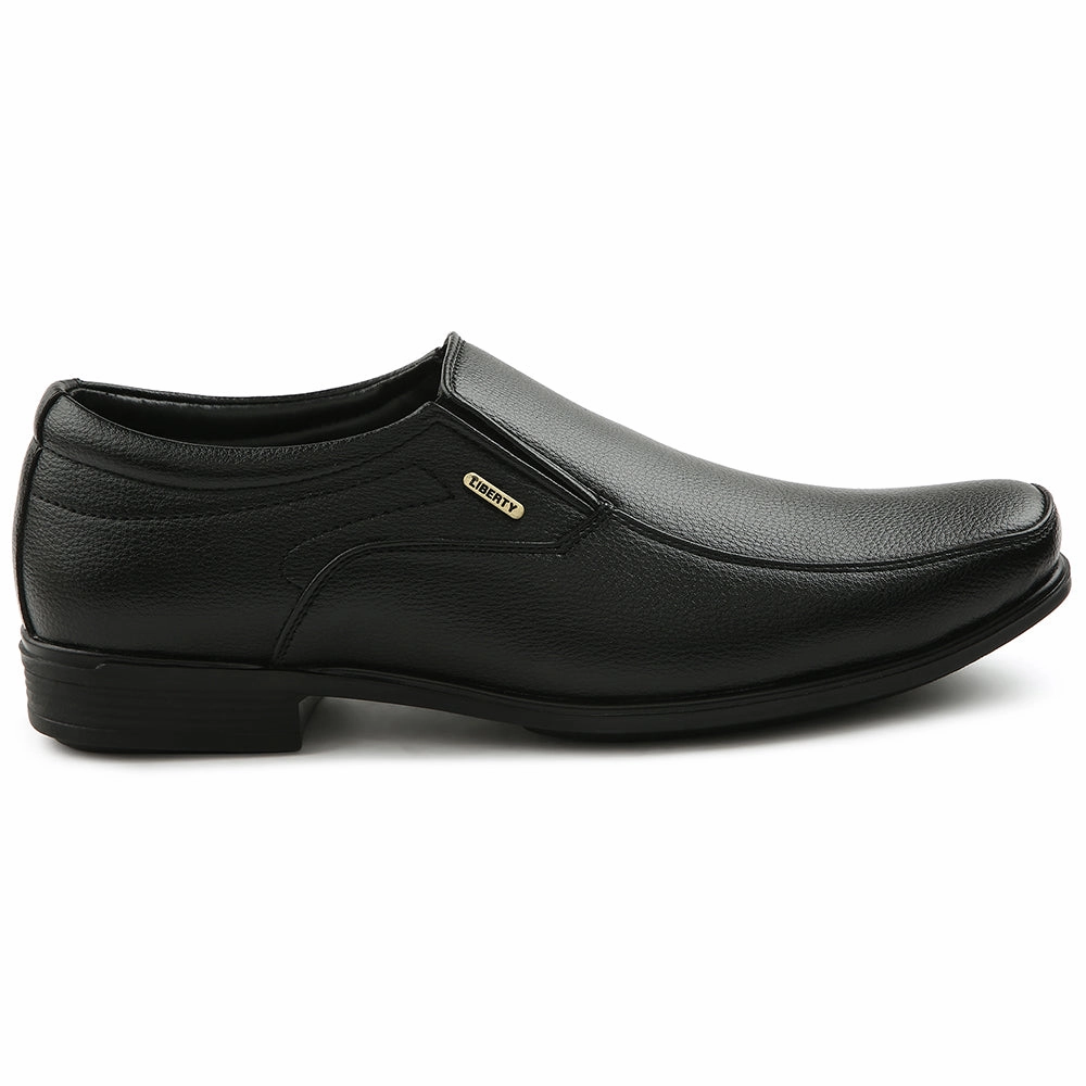 Stability Shoes Flat Feet Fortune Black Formal Non Lacing Moccasin For Men H202-02 By Liberty