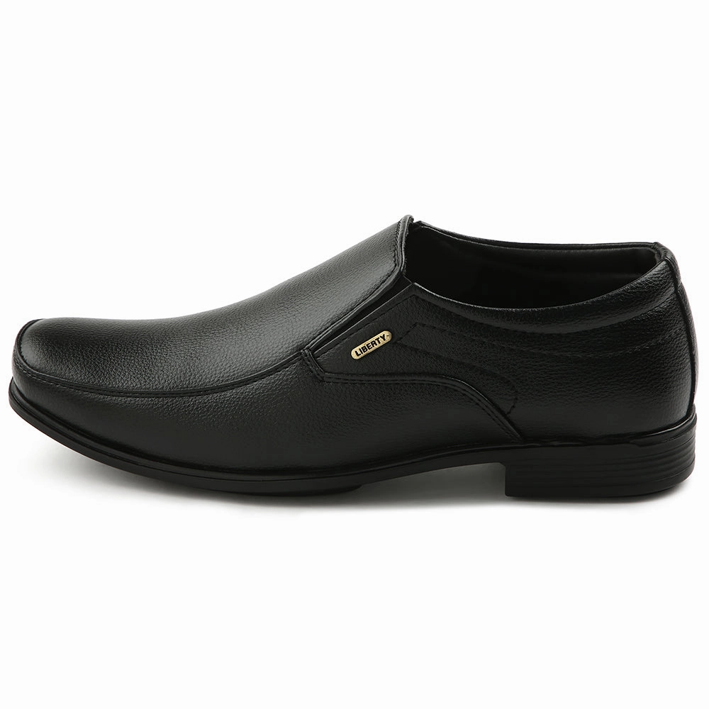 Ballet Flat Shoes Leather Fortune Black Formal Non Lacing Moccasin For Men H202-02 By Liberty